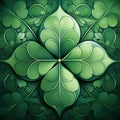 Big Four-leaf clover Foliage Background Green Colors and Shades - Luck and Nature Vegetal Illustration Royalty Free Stock Photo